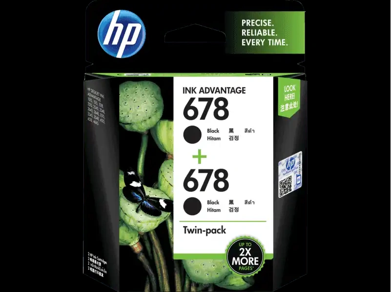 HP 678 2-pack Black Original Ink Advantage Cartridges-L0S23AA