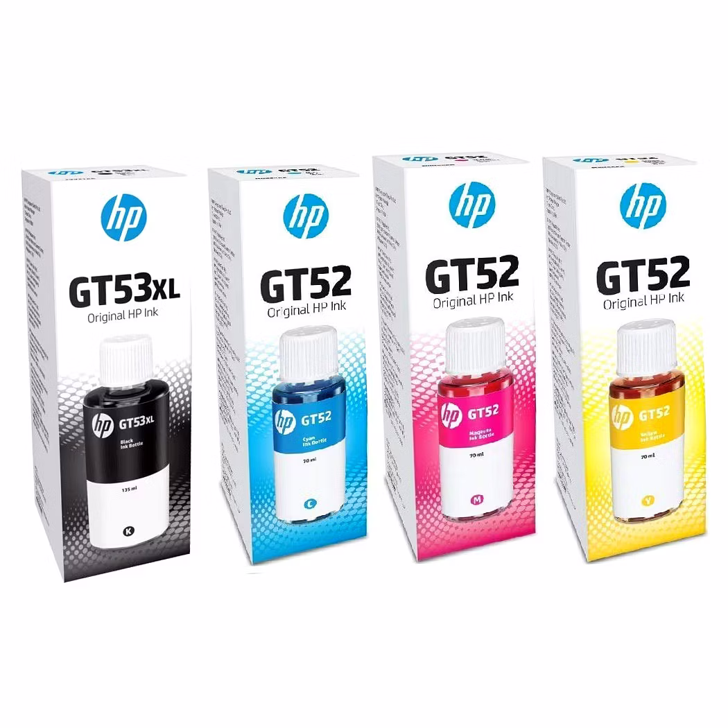 HP Ink Bottle GT 53 XL Black GT 52 C/M/Y Combo Set of 4 Bundle Expert