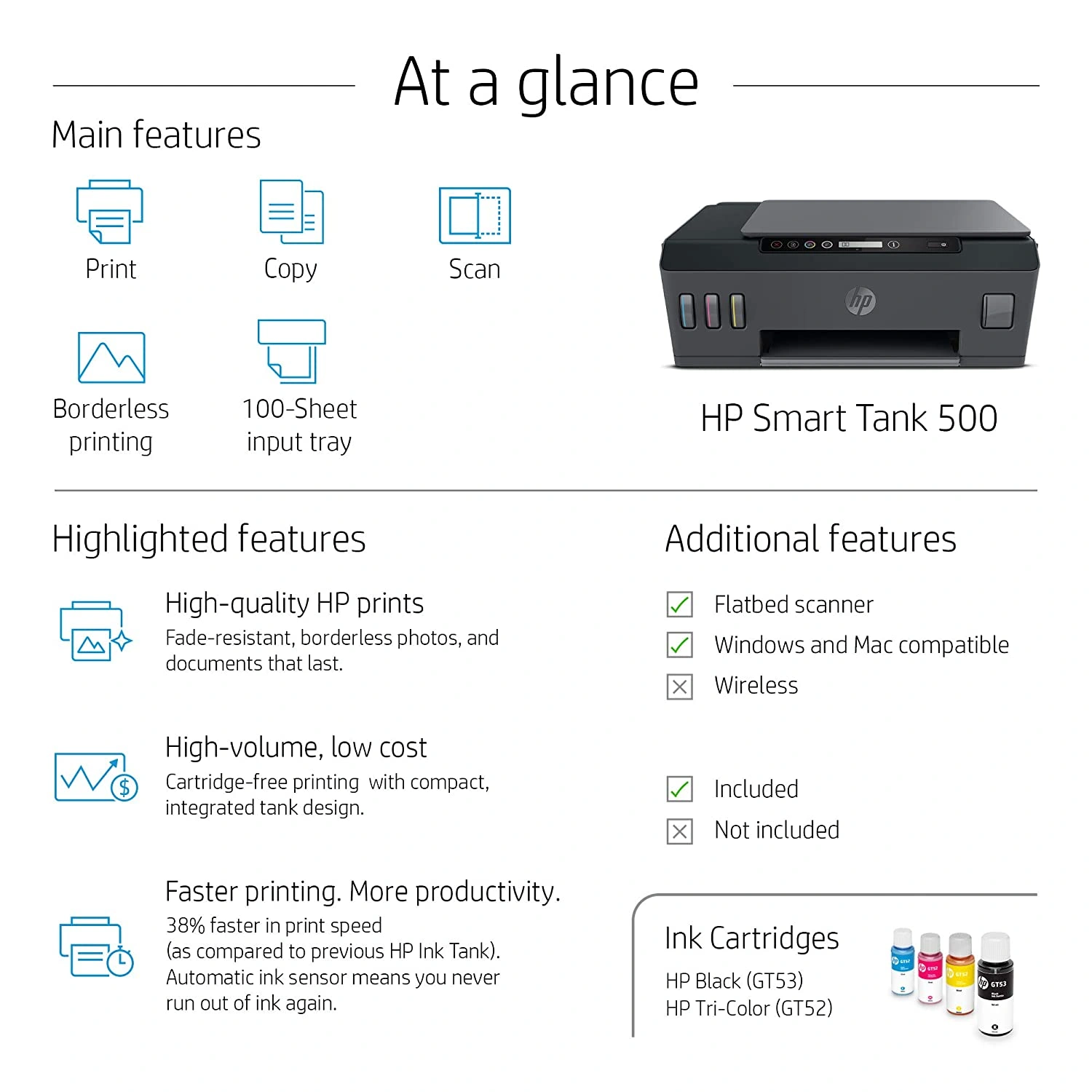 HP   /  Smart    Tank  500  /  All -in -One /  print  /  scan  / copy-2