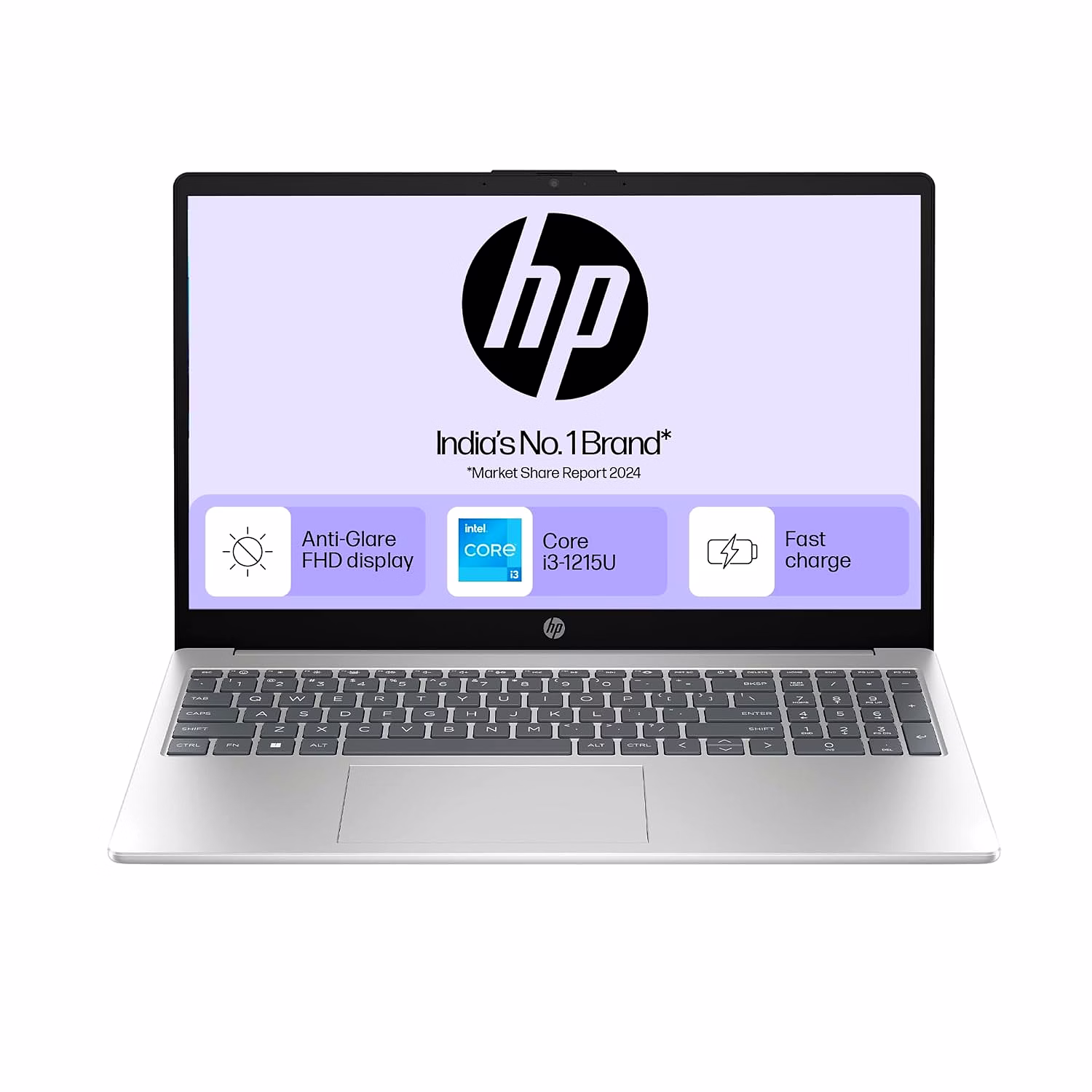 hp laptop 39.6 cm (15.6) 15-fc0156au, silver buy now at expert solutions india