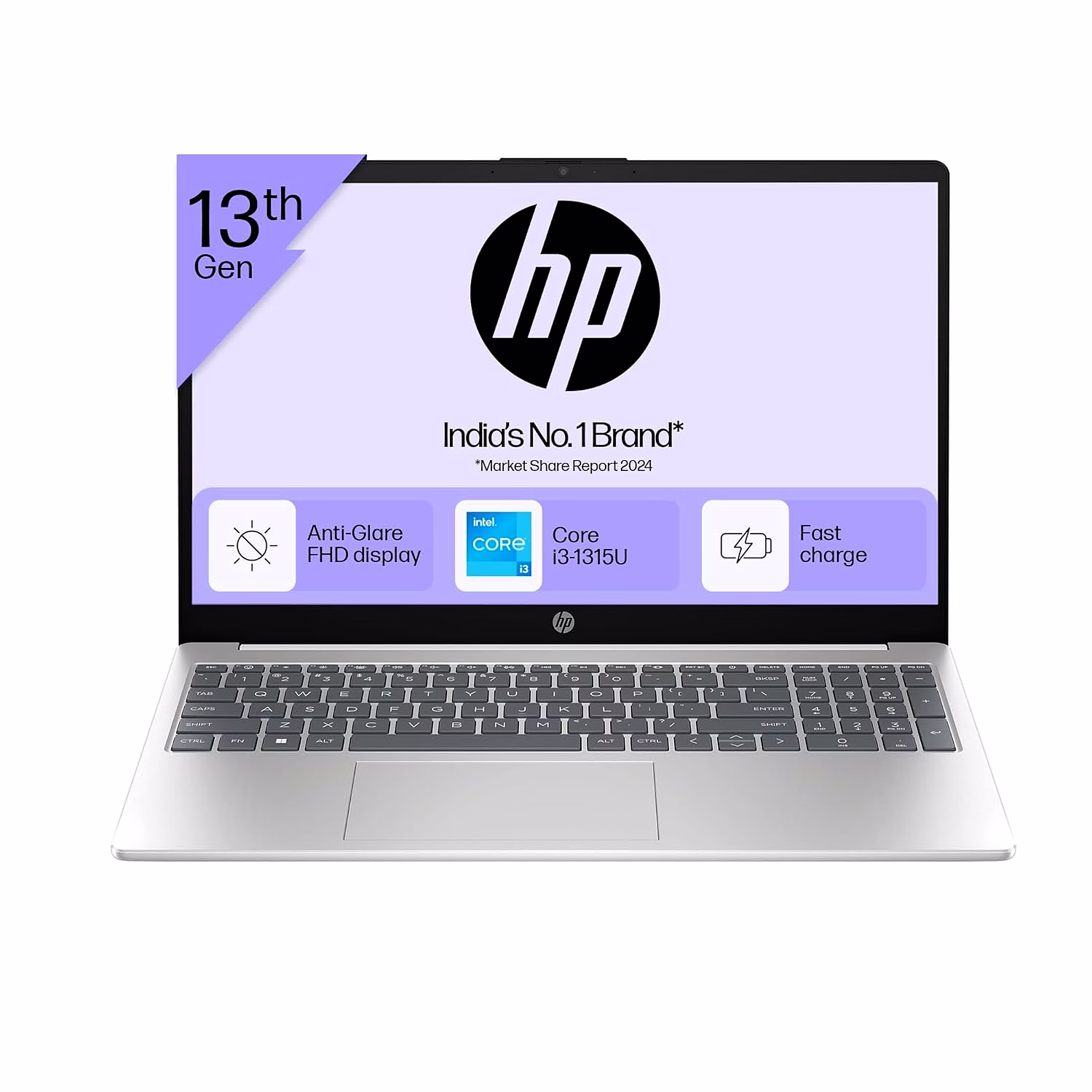 hp laptop 39.6 cm (15.6) 15-fd0467tu, silver - buy now at expert solutions india