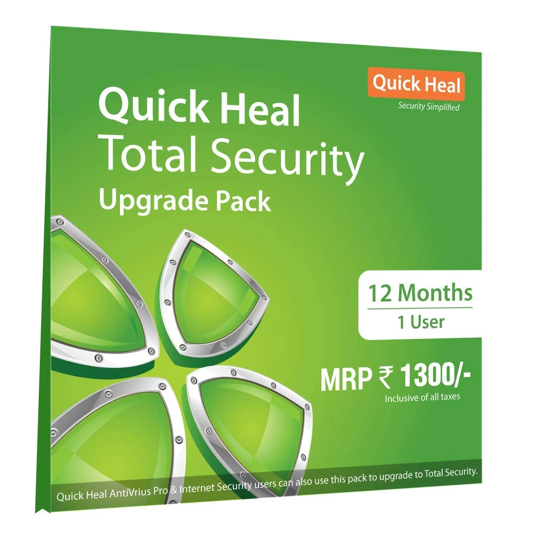 Antivirus Renewal - Quick Heal Total Security - 1 User, 1 Year (DVD) (Existing Quick Heal subscription required)-QHRen