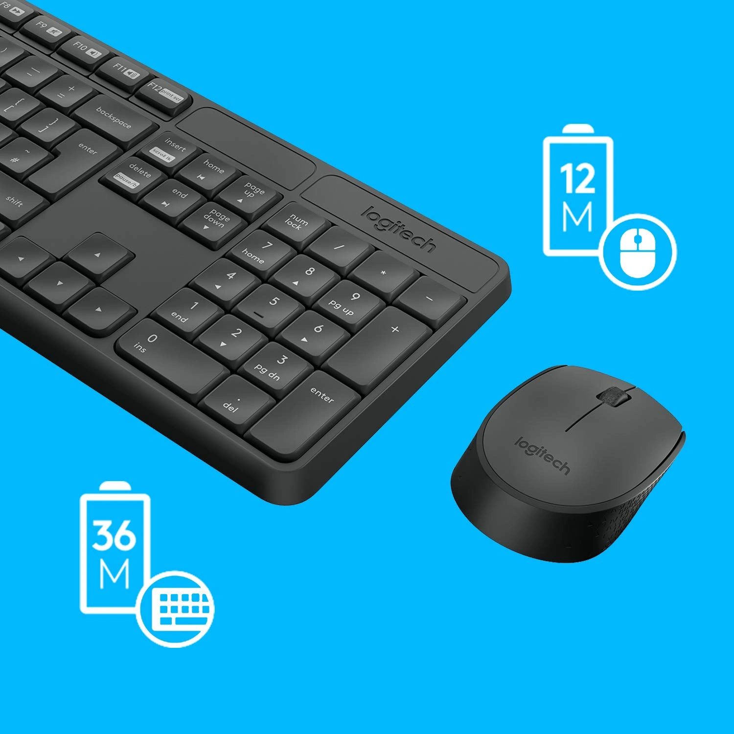 Wireless Keyboard and Mouse Combo Logitech MK235-1