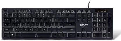 USB Keyboard FINGERS Magnifico Moonlit Wired   (Black)-FKBD