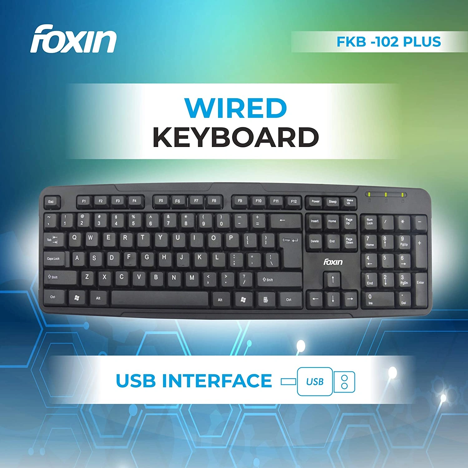 USB Keyboard Foxin FKB-102 Plus Wired-1