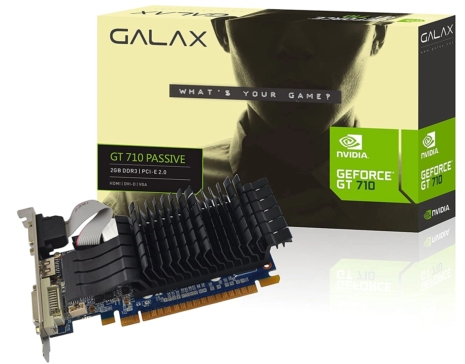 GALAX GeForce GT 710 2GB 2GB 64-bit GDDR3 - DVI-D, HDMI, VGA-galax710