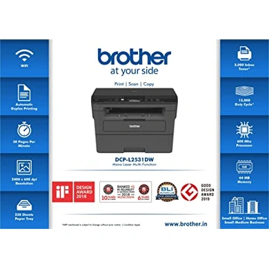 Brother DCP-L2531DW Mono Laser Multi-Function Printer-2