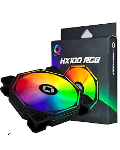 CHIPTRONEX HX100 RGB Auto RGB Fan (120mm) Computer Cabinet/Case Fan 4 pin Connector (HX100 RGB)-HX100