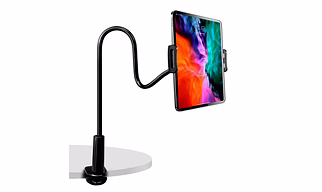 BROLAVIYA® Cell Phone Stand, Gooseneck Flexible Clip Lazy Arm Bracket for Both Mobiles and Tablets Device 4-10.5 inch Mount for Desktop Bedroom, Office, Bathroom, Kitchen
