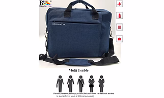 BROLAVIYA® Stylish Fabric Laptop Messenger Shoulder Bag Case Briefcase for up to 15.6 Inch Laptop/Notebook/MacBook/Ultrabook/Chromebook Computers (Blue)