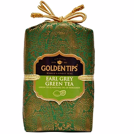 golden tips earl grey green tea loose leaves brocade bag (100 gram, 50 cups)