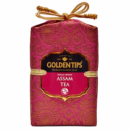 golden tips pure assam loose leaf black tea brocade bag (50 cups, 100 gram)