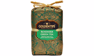 Golden Tips Rose Herb Green Tea Loose Leaves Brocade Bag (100 Gram, 50 cups)