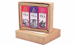 Golden Tips Loose Leaves Premium Darjeeling, Nilgiri and Assam Black Tea in Jute Box (150g - Cups)