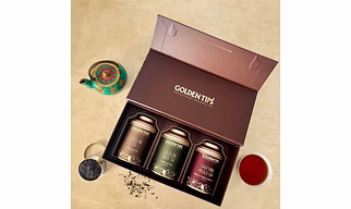 Golden Tips Assorted Tea Gift Box | Perfect Diwali Gifts for Family and Friends | Diwali Gift Set | Gift Hamper of Darjeeling Tea + Darjeeling Green Tea + Masala Chai