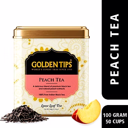 golden tips peach flavor black tea loose-leaf healthy and natural tea (100 gram, 50 cups)