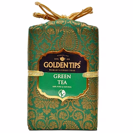 golden tips darjeeling green tea loose leaves brocade bag (100 gram, 50 cups)