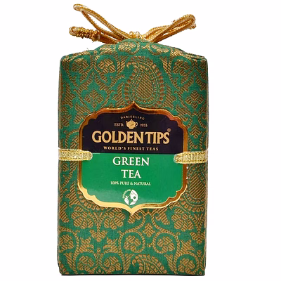 golden tips darjeeling green tea loose leaves brocade bag (100 gram, 50 cups)