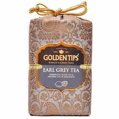 golden tips -darjeeling earl grey loose leaves black tea brocade bag (100 gram, 50 cups)