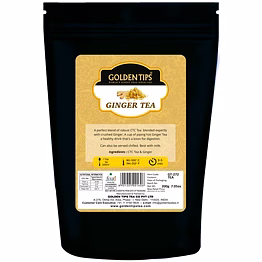 golden tips special ginger ctc black tea indian masala chai loose leaves pouch (200 gram, 80 cups)