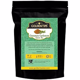golden tips loose leaves green tea cinnamon cardamom (100 gram, 50 cups)