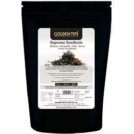 golden tips loose leaves mint green tea supreme synthesis hibiscus stevia (100 gram,50 cups)