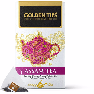 golden tips assam pyramid black tea bag (20 tea bags, 40 gram)