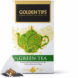 golden tips healthy | natural and organic garden fresh darjeeling green pyramid tea bags (20 bags, 40 gram)