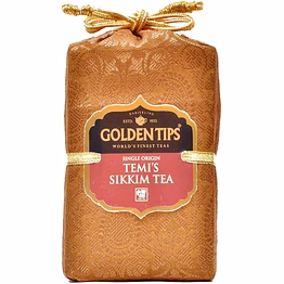golden tips brocade bag single origin temi's sikkim black tea pouch (100g- 50 cups)