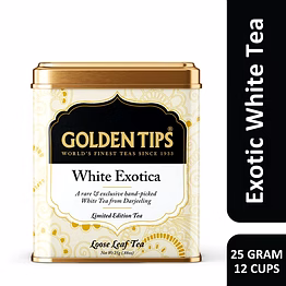 golden tips white exotica tea loose leaves tin can (25 gram, 12 cups)