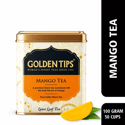 golden tips mango black tea- tin can, 100 gram