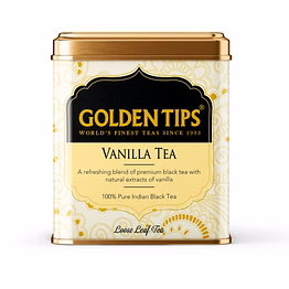golden tips vanilla flavour loose leaves black tea tin can (100 gram, 50 cups)