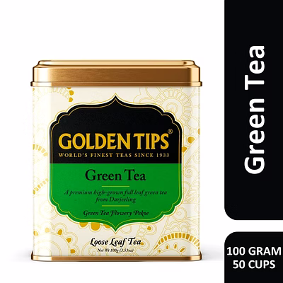 golden tips green tea, 100g loose leaf darjeeling tea, 50 cups