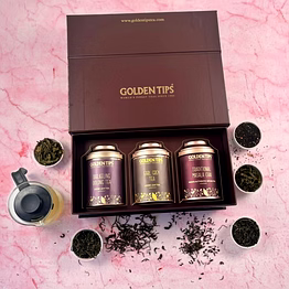 golden tips healthy | natural and organic combo pack of loose leaf masala chai, earl grey tea and oolong tea assorted tea gift box | diwali gifts for family and friends
