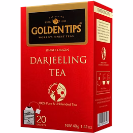 golden tips pure darjeeling black tea (40g, 20 sachets)