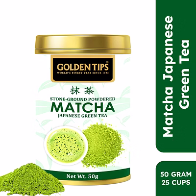 golden tips japanese matcha nature green tea powder with no added sugar for weight loss - 25 servings, 50 g