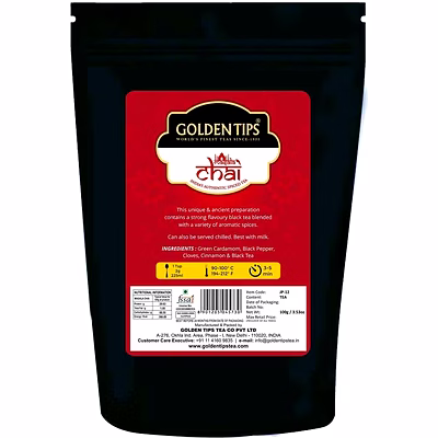 golden tips masala chai-india's spiced tea, jar pack (3.53 oz | 100 g)