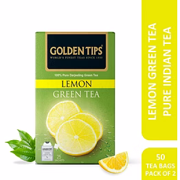 golden tips fresh & flavoured lemon green tea bags box (50gm- 25 tea bags)