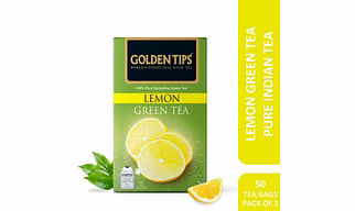 Golden Tips Fresh & Flavoured Lemon Green Tea Bags Box (50gm- 25 Tea bags)
