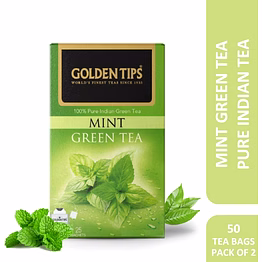 golden tips fresh flavoured mint green tea bags box (50gm - 25 cups)