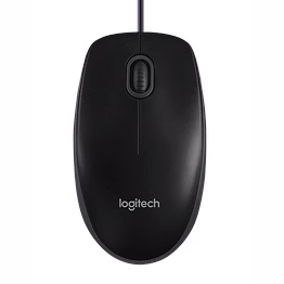 logitech b100 wired optical mouse (usb, black)
