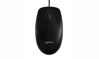 Logitech B100 Wired Optical Mouse  (USB, Black)
