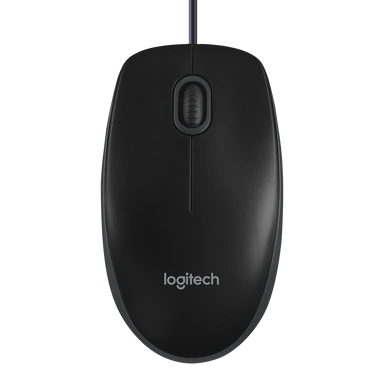 Logitech B100 Wired Optical Mouse  (USB, Black)-B100