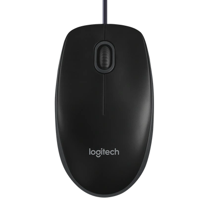Logitech B100 Wired Optical Mouse  (USB, Black)-7