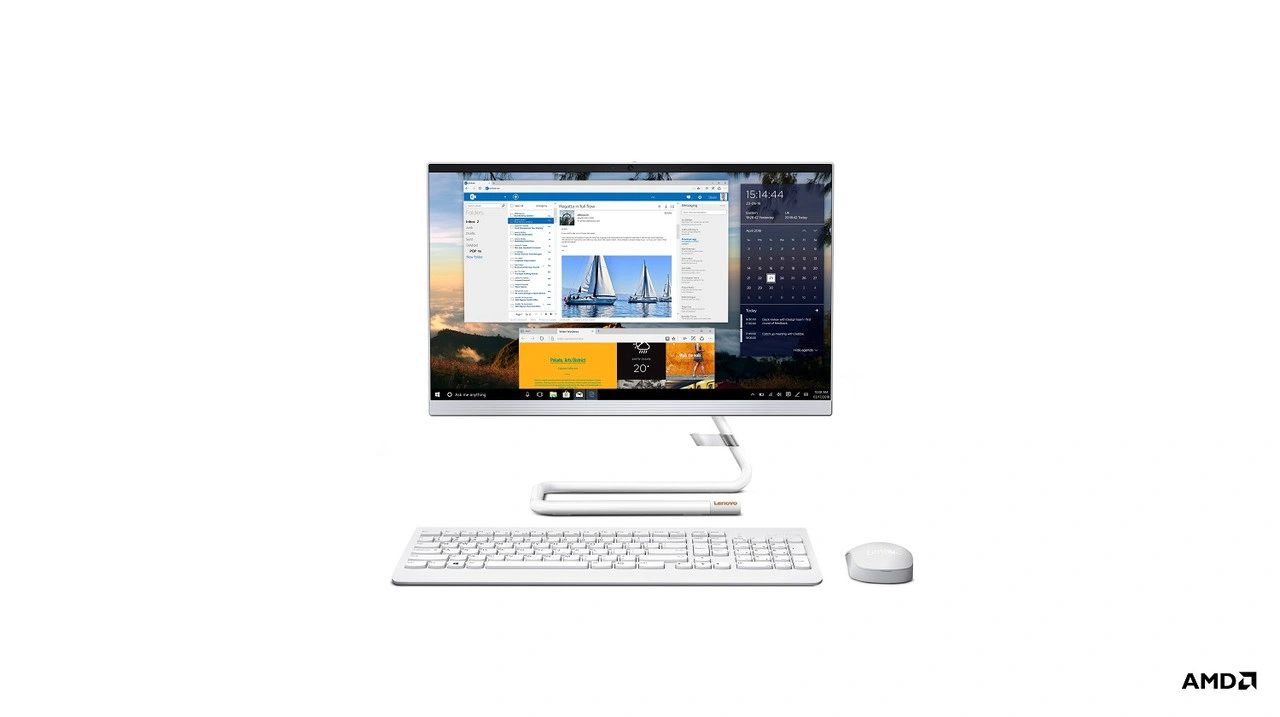 Lenovo Ideacentre AIO 3 22ADA05  Ryzen 5/8GB DDR4/1TB/21.5 Inch Screen/AMD Radeon Graphics/Windows 10 Home/with MS Office /Foggy White-F0EX009GIN