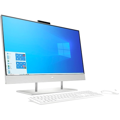 HP AIO 24-dp1801in PC Core i3 -1115G4 / 8GB / 1TB HDD + 256G SSD24 inch & FHD Camera / Intel HD / Windows 11 / Microsoft Office H&S 2019 / Wireless / Natural Silver / 1 year