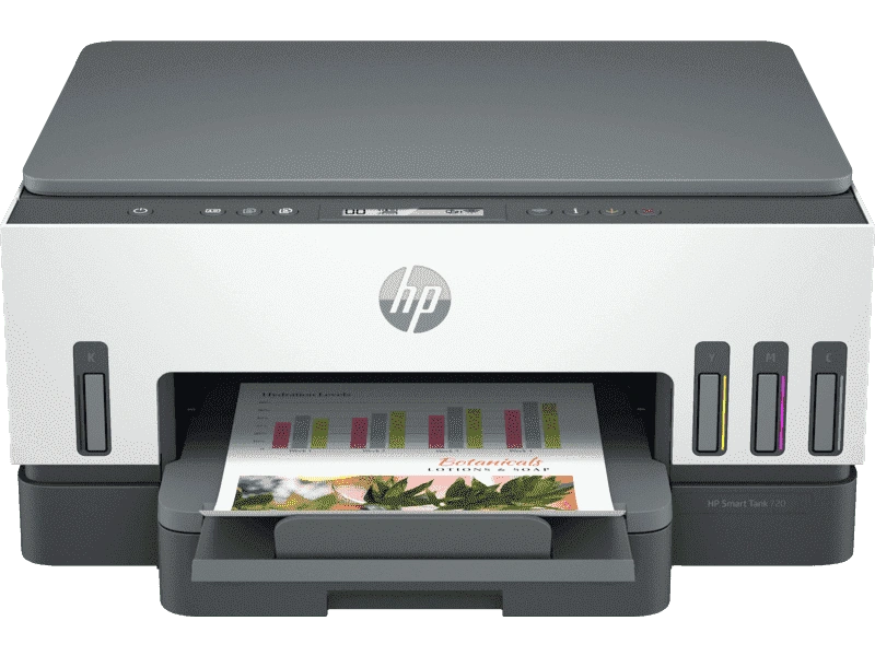 HP Smart Tank Duplexer 720/Multi Function Smart Tank Color Printer/USB, Wi-Fi,Bluetooth/Print speed up to 15 ppm (black) and 9 ppm (color)/1 year onsite warranty-6UU46A