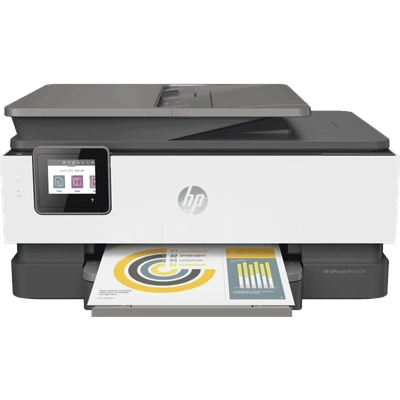 HP OfficeJet Pro 8020 /All-in-One OfficeJet Pro Color Printer/USB, Wi-Fi, Ethernet /Print speed up to 20 ppm (black) and 10 ppm (color)/1 year onsite warranty
