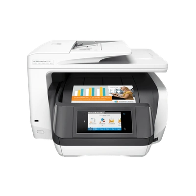 HP OfficeJet Pro 8730/Multi Function Color Printer/USB, Ethernet, Wi-Fi/Print speed up to 24 ppm (black) and 20 ppm (color)/1 year onsite warranty