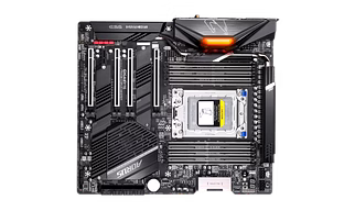 AMD TRX40 AORUS Motherboard with Direct 16+3 Phases Infineon Digital VRM, Fins-Array Heatsink, NanoCarbon Baseplate, 5GbE+1GbE LAN, 3 PCIe 4.0 M.2 with Thermal Guards, Intel